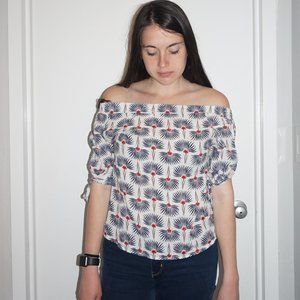 Printed Off-the-Shoulder Blouse